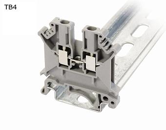 Клемма винтовая проходная 2 контакта 4 мм2, серая