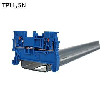 Клемма push-in проходная 2 контакта 1,5 мм2, синяя