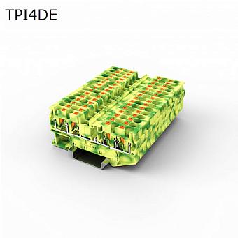 Клемма push-in проходная 4 контакта 4 мм2, заземляющая