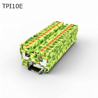 Клемма push-in проходная 2 контакта 10 мм2, заземляющая