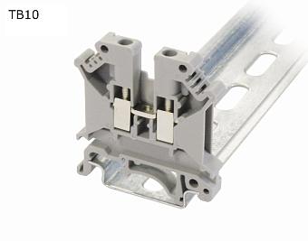 Клемма винтовая проходная 2 контакта 10 мм2, серая