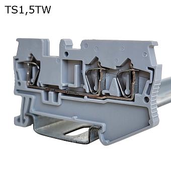 Клемма пружинная проходная 3 контакта 1,5 мм2, серая